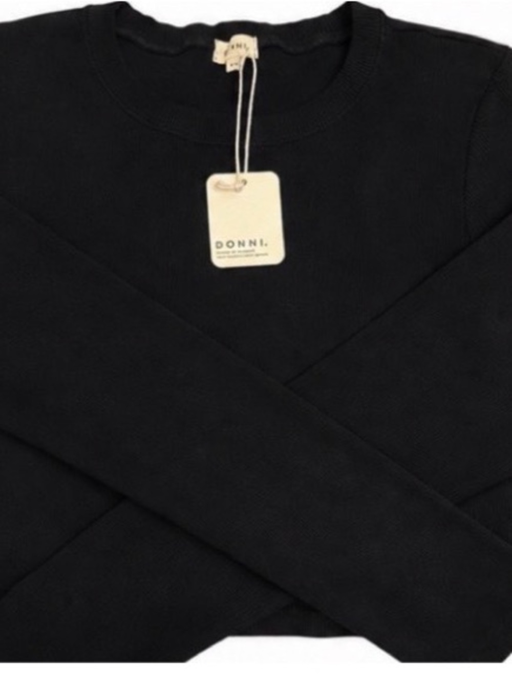 Donni Long Sleeve Croppef Top in Black Size Medium - Picture 2 of 4